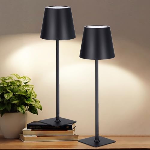 Retisee 2 Pack Cordless Table Lamp Portable Rechargeable Lamps, Black by Retisee