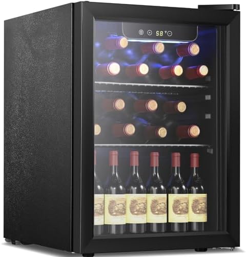 Antarctic Star Mini Fridge 68 Can Beverage Refrigerator Cooler with Glass Door,Adjustable Shelves & Digital Temperature for Soda Beer or beverage cooler for Home, Office Bar 1.7cu.ft by AntarcticStar