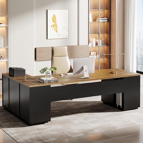 Tribesigns 85.8-Inch L-Shaped Executive Desk, Extra Large Home Office Desk by Tribesigns