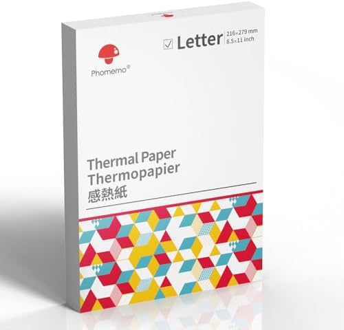 Phomemo Thermal Printer Paper 8.5''×11'' for M08F M832D M832 M834, 200Pcs by Phomemo