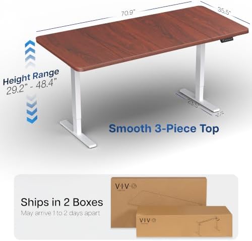 VIVO Dark Walnut 71 x 36 in Standing Desk, DESK-KIT-1W7D-36 - Image 3