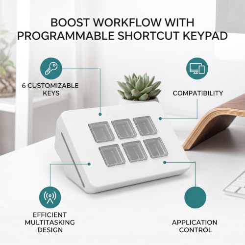 Jiawu Stream Controller Deck, 6 Customizable Keys (White) - Image 2