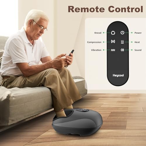 Heycool Shiatsu Foot Massager with Heat, Deep Kneading, Compression & Vibration Foot Massager Machine with Remote Control, Fits Size 13 for Home Relaxation, Office Workers & Seniors - Image 5