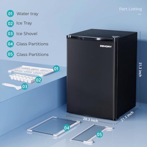 EUHOMY 4.4 Cu.Ft Mini Fridge with Freezer, Compact Refrigerator for Dorm - Image 2