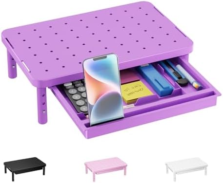 WALI Computer Monitor Stand with Storage, Monitor Riser 3 Height Adjustable by WALI