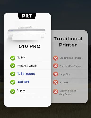 PRT Portable Thermal Printer 8.5 x 11, Inkless Wireless Travel Printer - Image 6