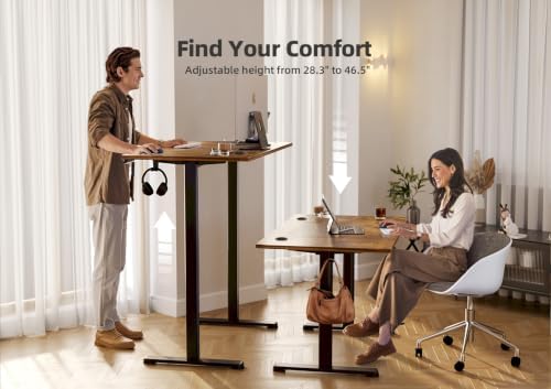 YDN 48 x 24 Inch Rustic Brown Electric Standing Desk - Image 5