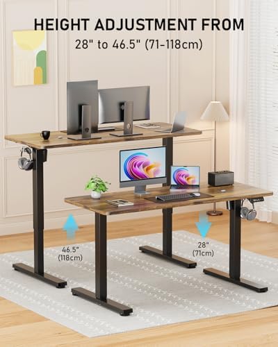 48" Large Electric Standing Desk Adjustable Height for Home Office - Image 4