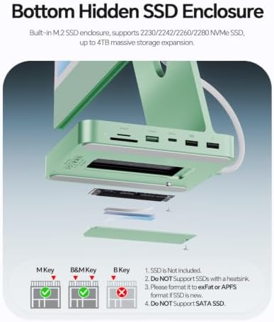 11-in-1 USB C Hub for iMac 24" 2021-2024 with M.2 NVMe 4TB SSD Enclosure - Image 6