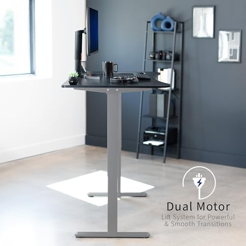 VIVO Black Carbon Fiber 60 x 24 in Standing Desk, DESK-KIT-E2G1R - Image 4