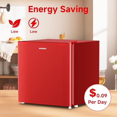 BANGSON 1.7 Cu.Ft Mini Fridge with Freezer for Dorm Office, Red - Image 5