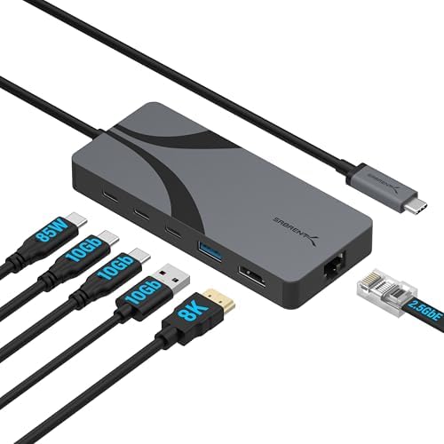 SABRENT USB4 Travel Hub, HDMI 2.1, 2.5GbE, 85W PD (HB-U4HP) by SABRENT