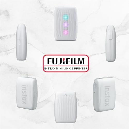 Fujifilm Instax Mini Link 3 Printer Bundle Instax Mini Film (40 Sheets), Link 3 Protective Case (Clay White) - Image 3