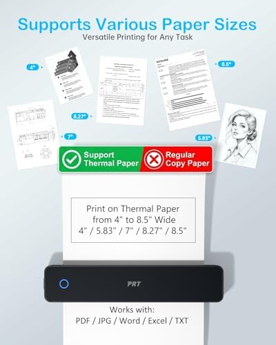 PRT Inkless Portable Printer for Travel, Wireless Thermal Printer, MT610 - Image 5