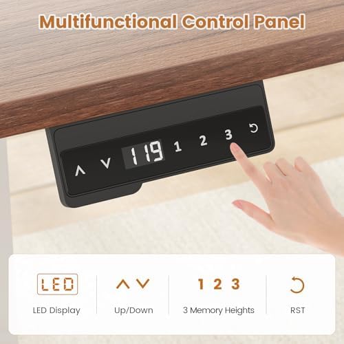 SEDETA Farmhouse 55 inch L Shaped Standing Desk with Storage Drawers - Image 5