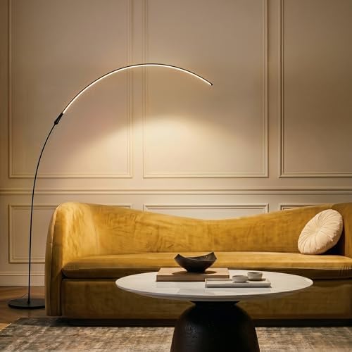 Brightech Sparq Arc Floor Lamp, Ultra Bright Lamp for Living Rooms & Offices – 3-Way Dimmable Smart, Tall Contemporary Standing Lamp for Reading in Bedrooms - Black - Image 2