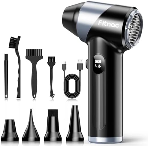 Compressed Air Duster-310,000RPM Cordless Air Blower with LED Light, 4 Gear Adjustable Turbo Fan, Super Power Electric Air Duster for Computer, Keyboard, Outdoor, House and Car by Unknown