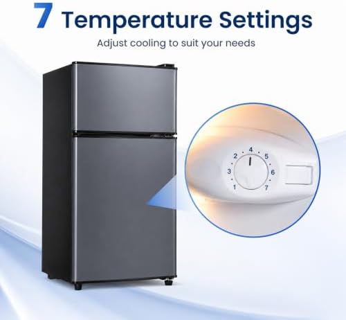 3.2 Cu.Ft Mini Fridge with Freezer, 2-Door Compact Refrigerator for Dorm/Office/Bedroom, Energy Efficient & Quiet, Blue - Image 4