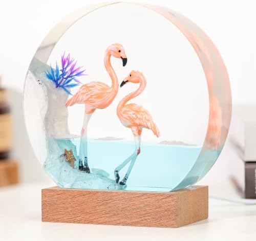 Flamingo Resin Lamp, Handmade Resin Night Light for Home Office Room Decor - Image 2