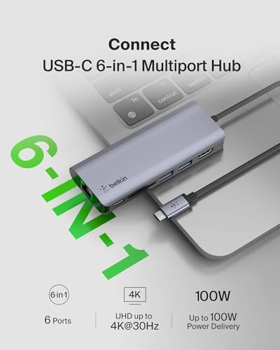 Belkin USB-C Hub 6 in 1 Multiport Adapter - Image 2