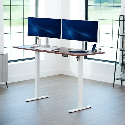 VIVO Dark Walnut 71 x 30 in Standing Desk, DESK-KIT-1W7D - Image 2