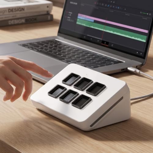 Jiawu Stream Controller Deck, 6 Customizable Keys (White) - Image 3
