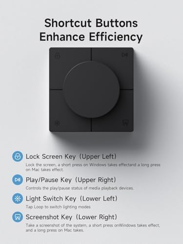 Hagibis Knob USB C Hub with Shortcut Buttons, RGB Type-C Docking Station with 5Gbps USB-C, 2 USB3.0, 3.5mm Jack, SD/Micro SD3.0, USB2.0 for MacBook iPad Pro Laptop (Black AG) - Image 4