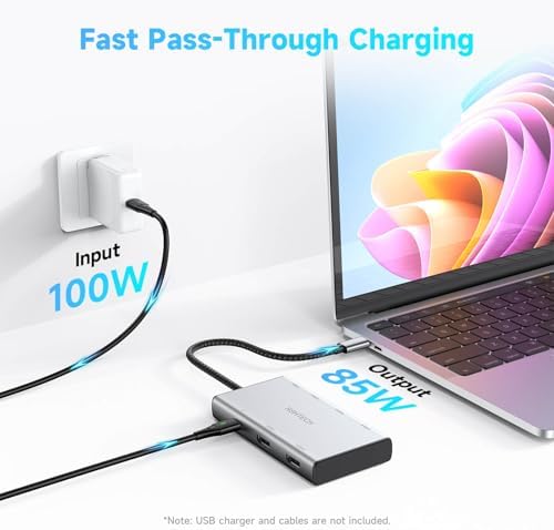 RSHTECH 7-in-1 USB C Hub 2 HDMI 4K@60Hz, Docking Station Dual Monitor - Image 5