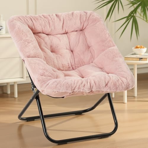 Sweetcrispy Comfy Chair for Adults, Foldable Living Room Chair, Soft Faux Fur Lounge for Bedroom Dorm Rooms, Comfortable Reading Chairs for Teens, X-Large by Sweetcrispy