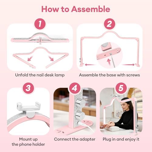Arch Half Moon Light - Nail Lamp for Desk Foldable Nail Tech Light - Image 7