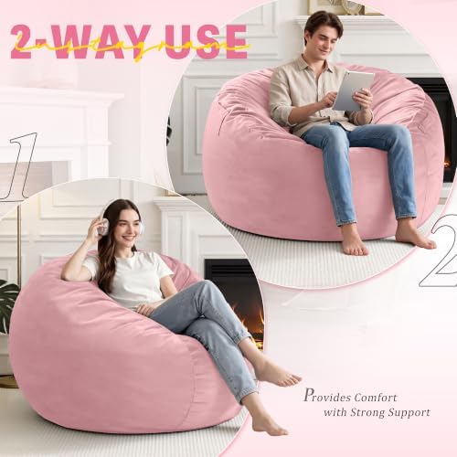 3FT Bean Bag Chairs for Adults,Beanbag Chair with Washable Cover - Image 3