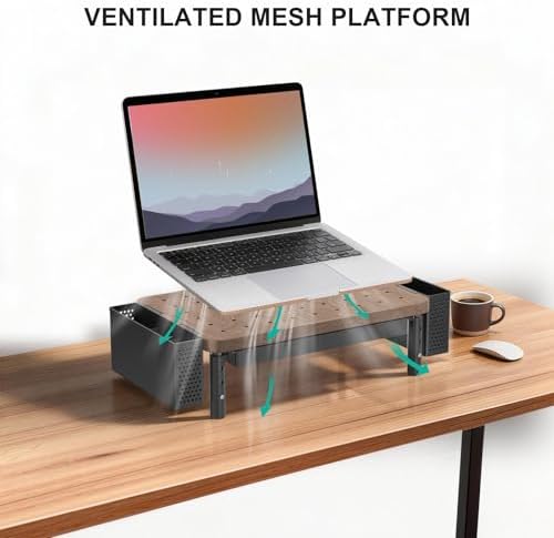 WALI Computer Monitor Stand with Storage and Pen Holder - Image 5