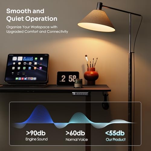 Monomi Electric Standing Desk 55”x24”, Height Adjustable Desk with Wheels - Image 6