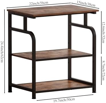 Unionly Large Rolling Printer Stand with Height Adjustable Shelf and Wheels - Image 4