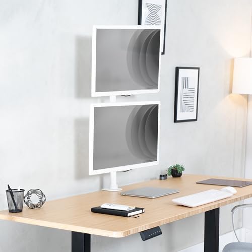 VIVO Dual Monitor Desk Mount Stand with Height Adjustment and VESA Plates for 2 LCD Ultrawide Screens up to 34 inches, Stacked Array, STAND-V002RW - Image 2