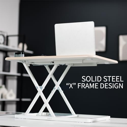 VIVO Light Wood 26 in Single Top Standing Desk Converter, DESK-V001JF - Image 4