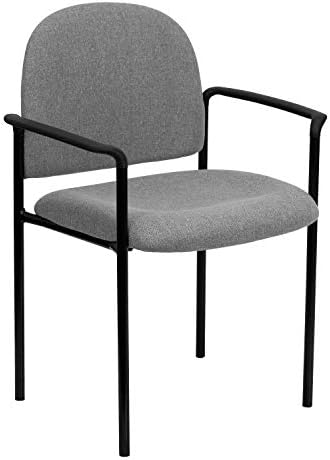Flash Furniture Steel Stackable Reception Chair with Arms, Gray by FlashFurniture
