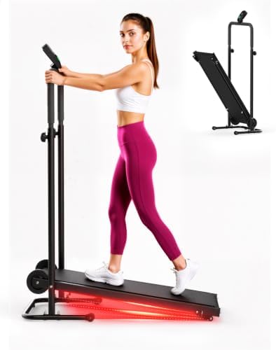 AKLUER Dual Flywheel Manual Treadmill - Foldable Non-Electric for Home/Gym by AKLUER