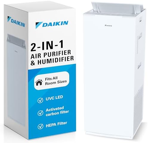 Daikin MCKB70YSAU Room Air Purifier for Home, HEPA, Activated Carbon, Pre-Filter and UVC LED Light, Zero Ozone Product, CARB Certified, 12.5 x 12.5 x 30 in by Daikin