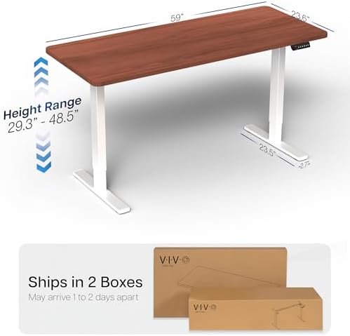 VIVO Dark Walnut 60 x 24 in Standing Desk, DESK-KIT-1W6D - Image 3