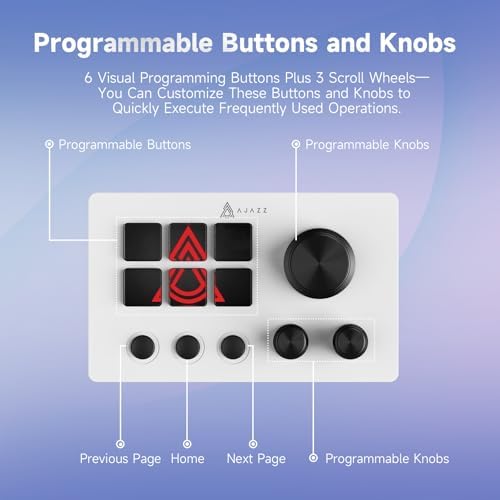 AJAZZ Macro Keypad Stream Controller Deck Gaming Streaming Shortcut Keyboard, 6 Programmable Keys Customizable Visual AI Pad USB Soundboard for YouTube, Desk Office Setup, Laptop, PC, Mac [Macintosh] - Image 3