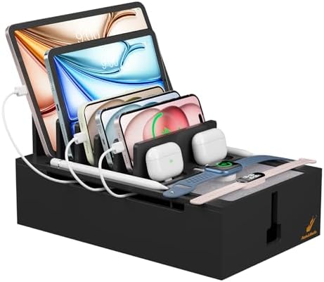 Pezin & Hulin Bamboo Charging Station-Black, (No USB Charger and Cables) by PezinHulin
