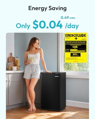EUHOMY Mini Fridge with Freezer, 3.2 Cu.Ft Compact Refrigerator for Dorm - Image 6
