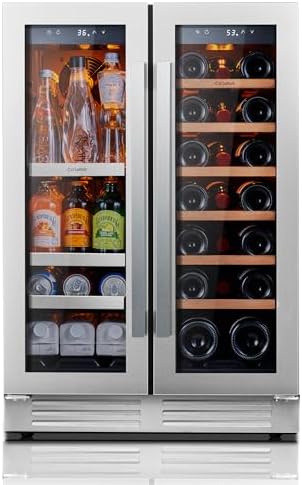 Ca'Lefort 24 Inch Wine & Beverage Refrigerator, French Door Wine Cooler by CaLefort
