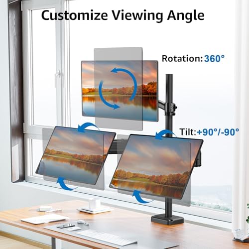 Triple Monitor Mount Fits Max 32" Computer Screen Triple Stand - Image 3