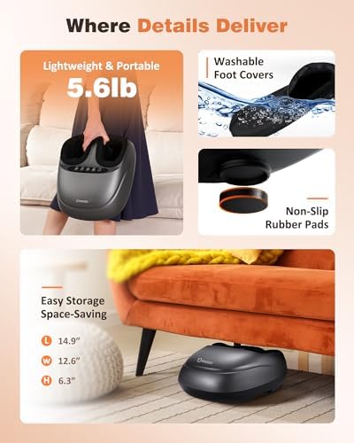 KNQZE Shiatsu Foot Massager with Heat, Compression, Deep Kneading Foot Massage for Plantar Fasciitis Relief, Remote Control, Multi Massage Modes, Auto Shut-Off Timer, FSA Eligible, Fathers Day Gift - Image 6