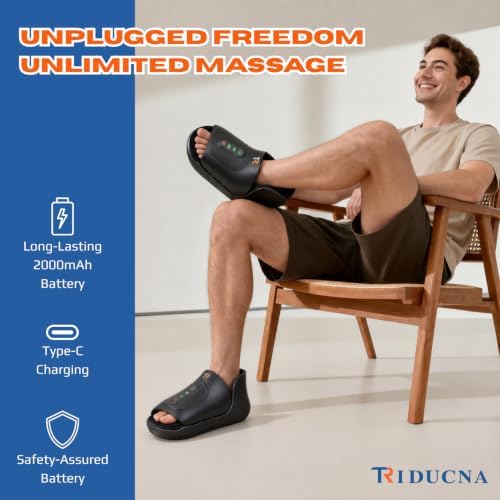 TRIDUCNA Foot and Ankle Massager with Heat - Electric Feet Massage Machine with Deep Kneading and Air Compression for Plantar Fasciitis, Foot Muscle Relax at Home or Office, Fathers Day Gift - Image 5