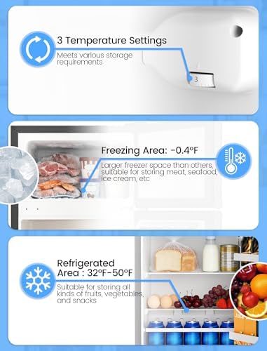 COWSAR 2.5 Cu.Ft Mini Dorm Fridge with Freezer for Bedroom, Office, Black - Image 4