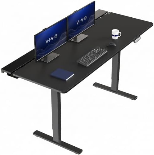 VIVO Black 71 x 30 in Standing Desk, DESK-KIT-1B6-P3B-71 by VIVO