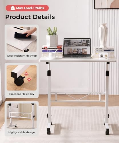 KLSMYHOKI Standing Desk Adjustable Height, Mobile Stand Up Desk with Wheels - Image 5